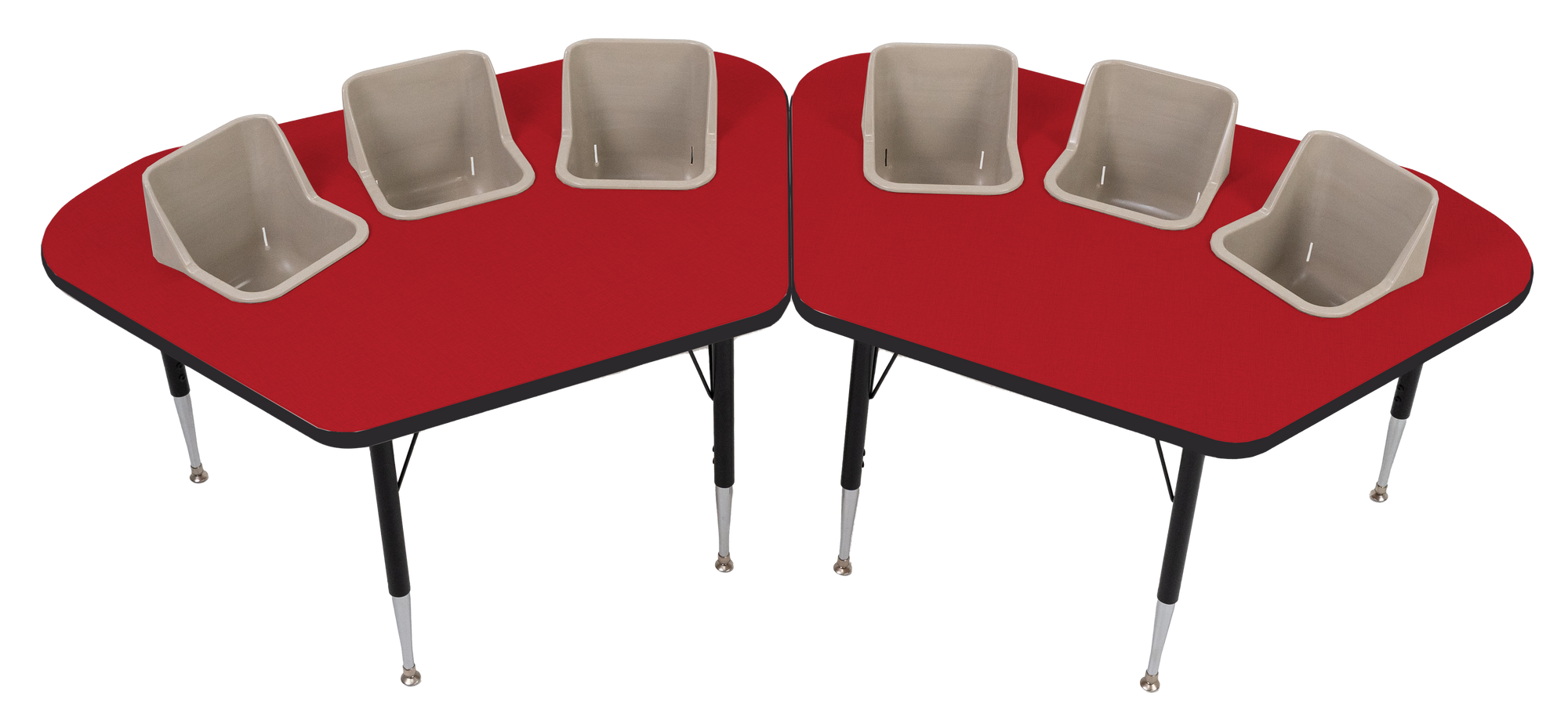 #60613 Pair of Toddler Tables 3 seat feeding tables.