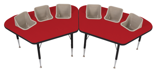 #60613 Pair of Toddler Tables 3 seat feeding tables.
