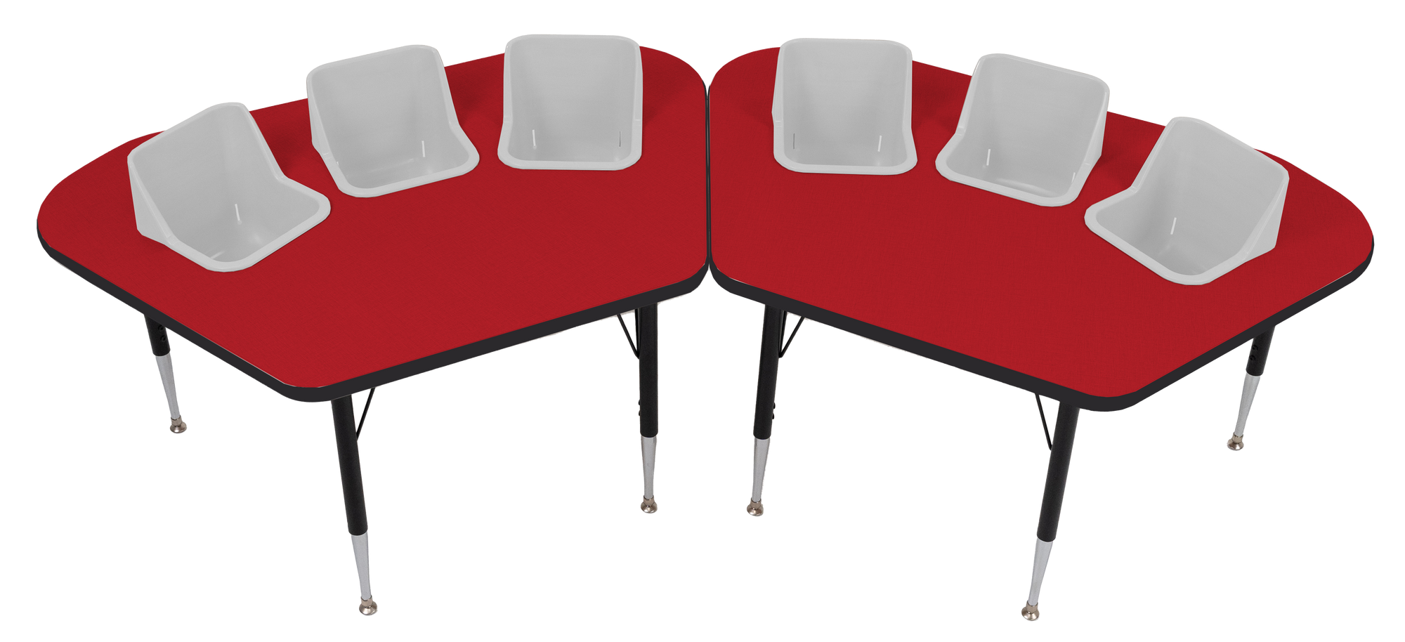 #60613 Pair of Toddler Tables 3 seat feeding tables.