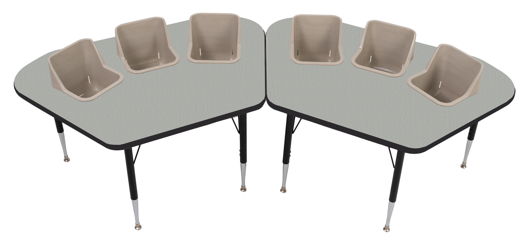 #60613 Pair of Toddler Tables 3 seat feeding tables.