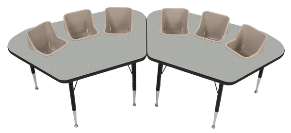 #60613 Pair of Toddler Tables 3 seat feeding tables.