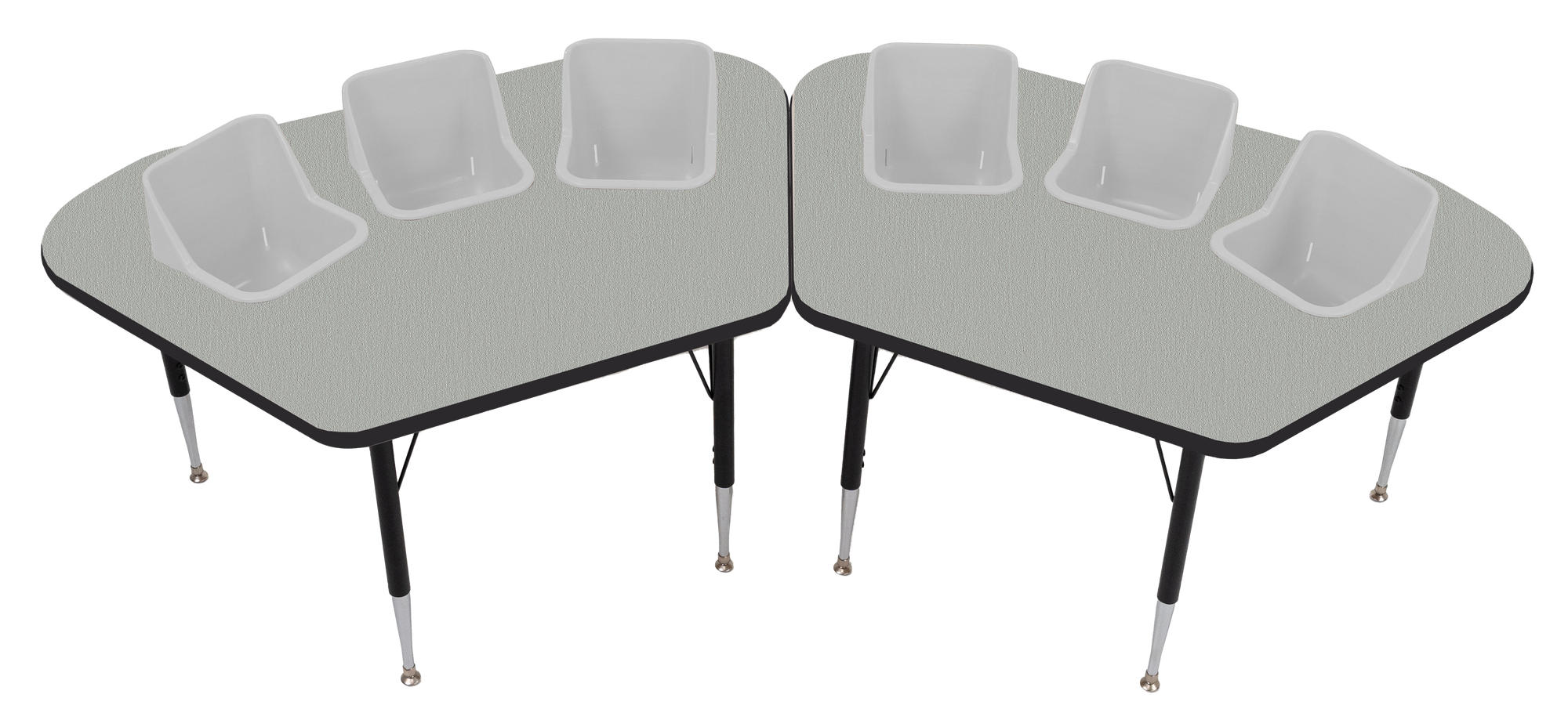 #60613 Pair of Toddler Tables 3 seat feeding tables.