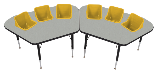 #60613 Pair of Toddler Tables 3 seat feeding tables.