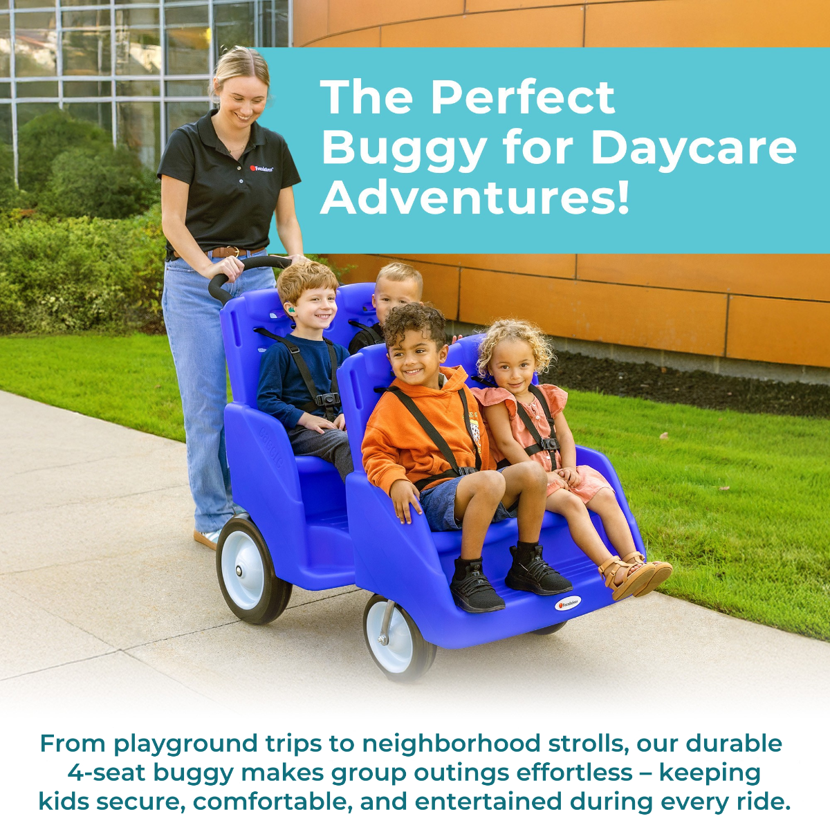 #18621 Gaggle® Parade™ 4 Cochecito para cuatro niños, azul