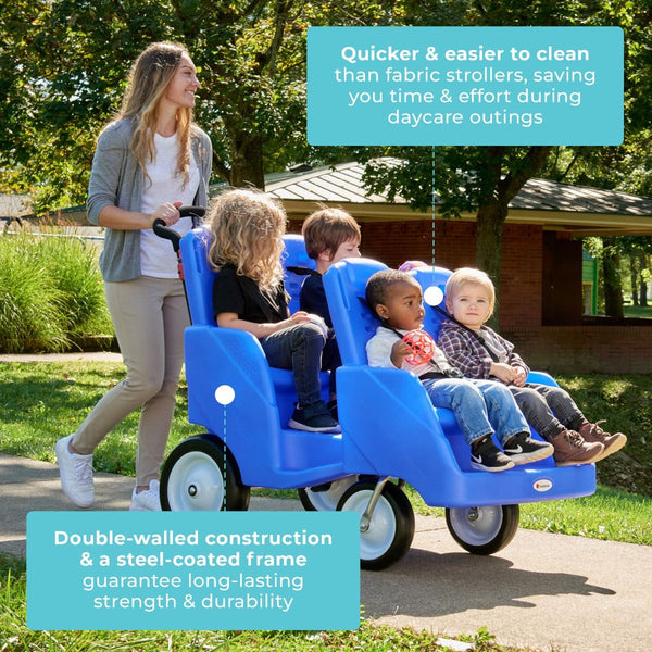 #18621 Gaggle® Parade™ 4 Four Child Buggy, Blue