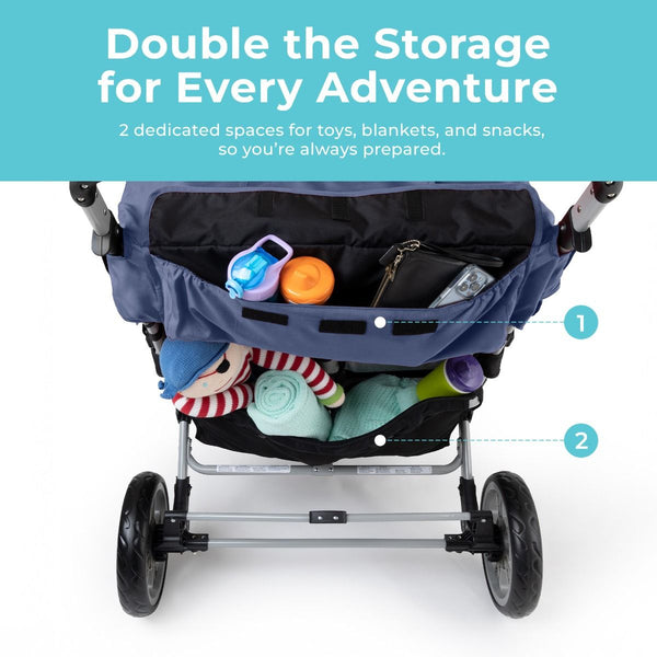 #58961 Gaggle® Jamboree 6-Passenger Stroller, Navy/Gray