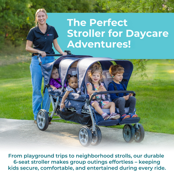 #58961 Gaggle® Jamboree 6-Passenger Stroller, Navy/Gray