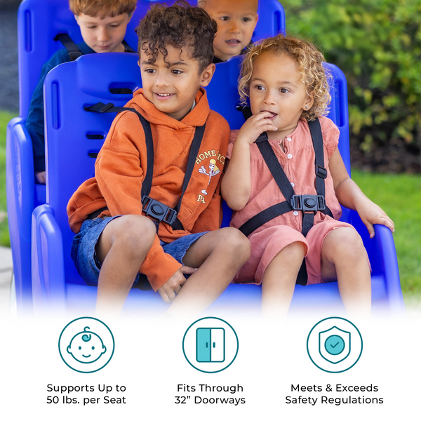 #18621 Gaggle® Parade™ 4 Four Child Buggy, Blue