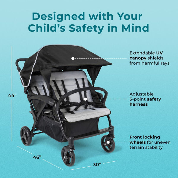 #59332 Odyessy Quad Stroller, Black/Gray