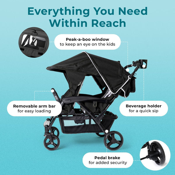 #59332 Odyessy Quad Stroller, Black/Gray