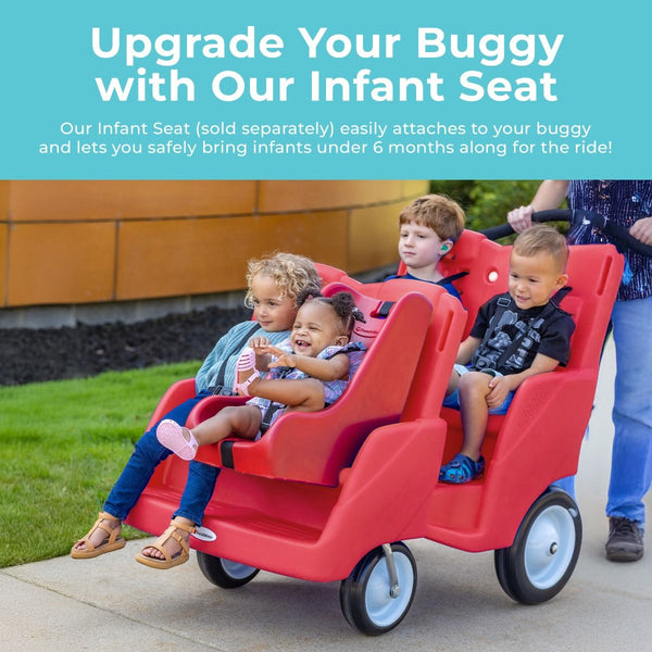 #18622 Gaggle® Parade™ 4 Four Child Buggy, Red
