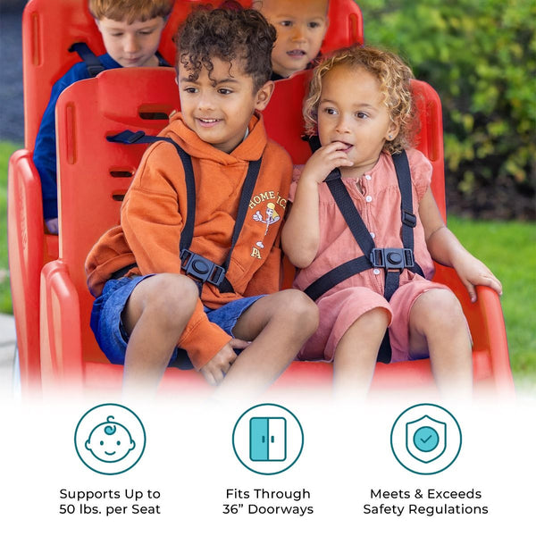 #18622 Gaggle® Parade™ 4 Four Child Buggy, Red