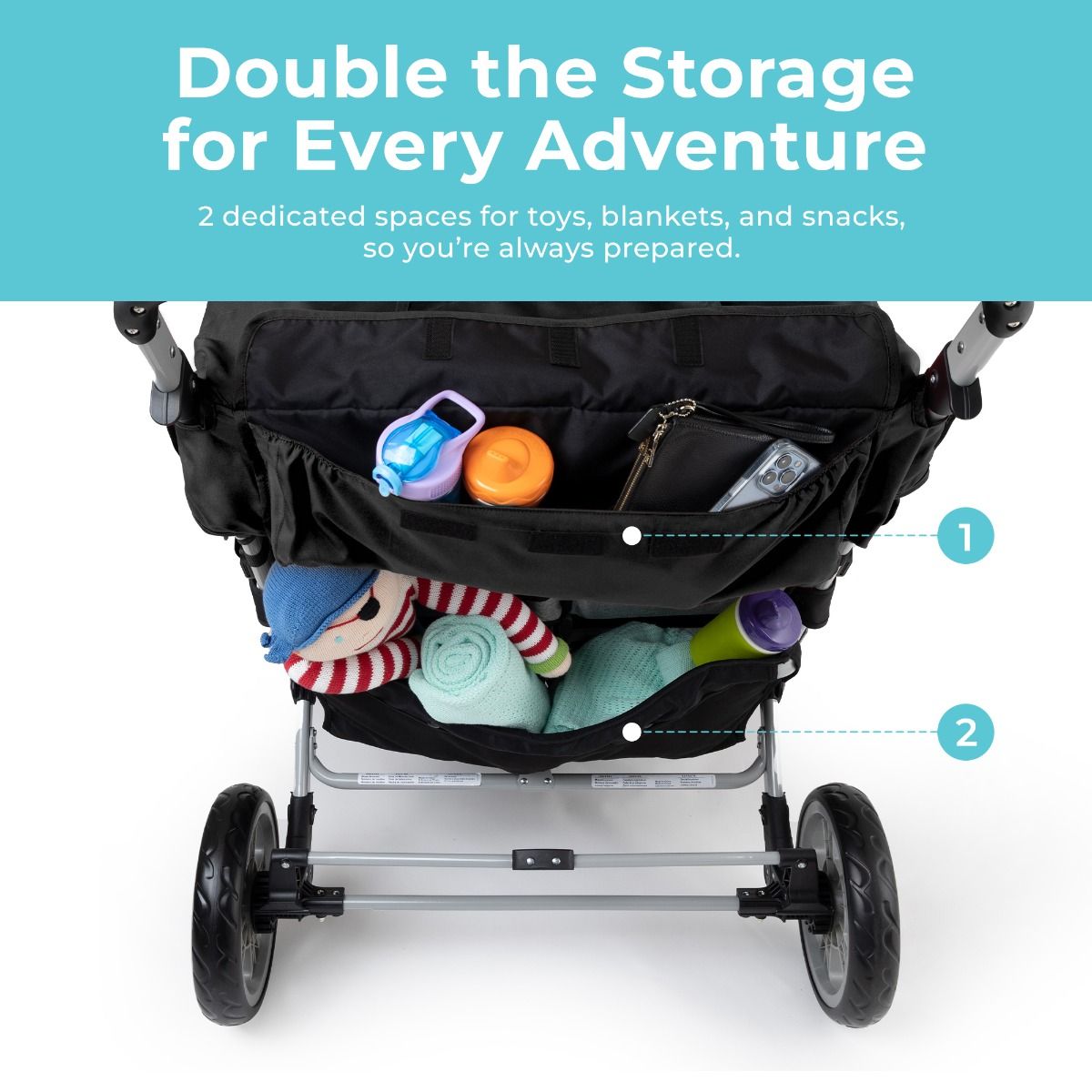 #59921 Cochecito Gaggle® Jamboree para 6 pasajeros, negro