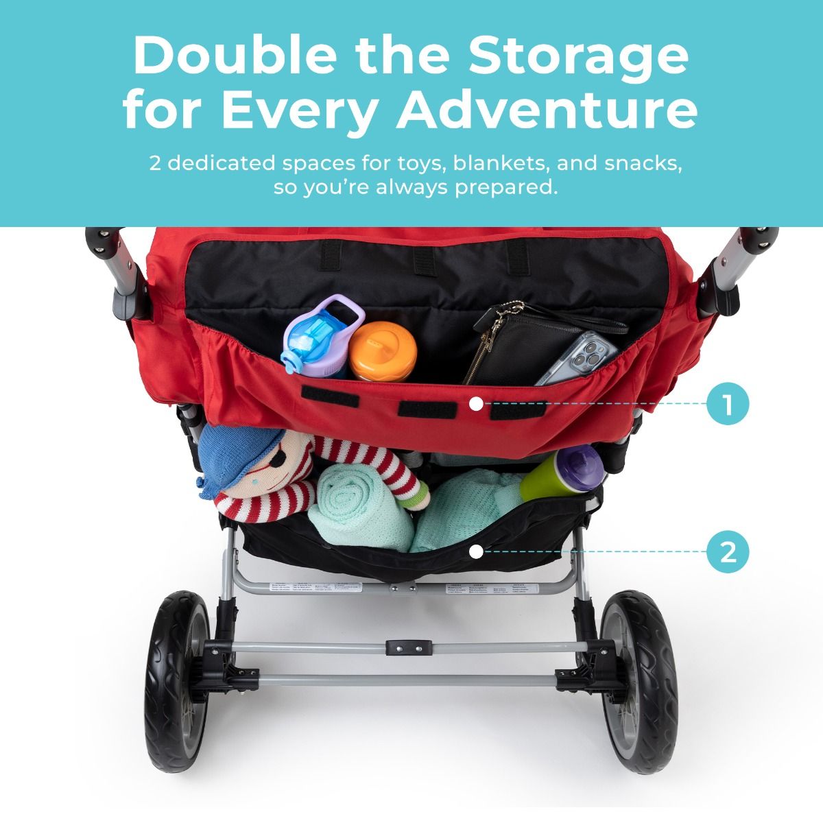 #59920 Cochecito Gaggle® Jamboree para 6 pasajeros, rojo/negro