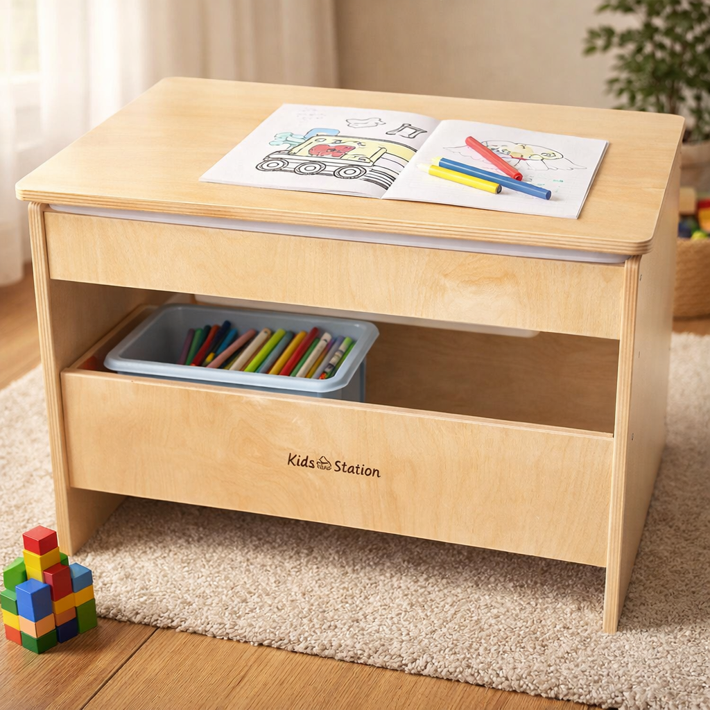 #22724 Kids' Station Toddler Sensory Table 26 1/2"W x 19 3/4"D x 18"H, With Lid