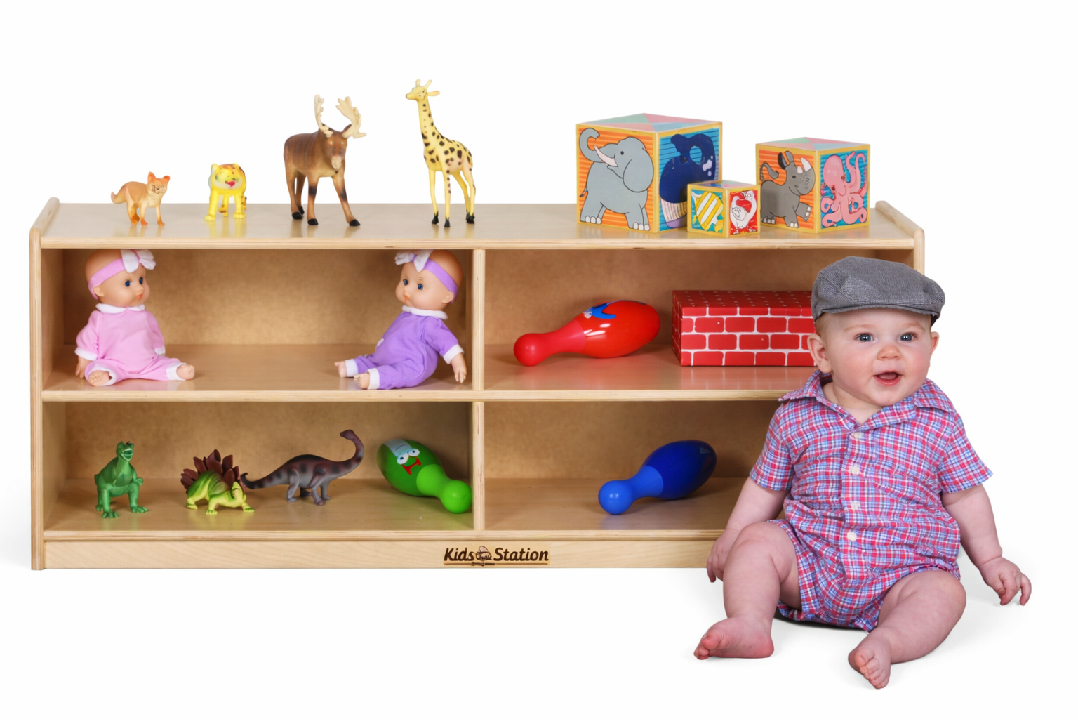 #30139 Kids' Station 18" 4 Sect Toddler Cabinet, Fully Assembled