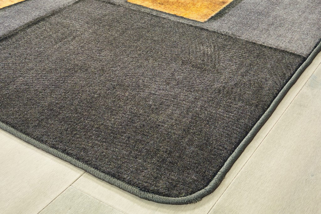 #59214 Rustic Wood Literacy Seating Rug - Gray, 8ft x 12ft Rectangle