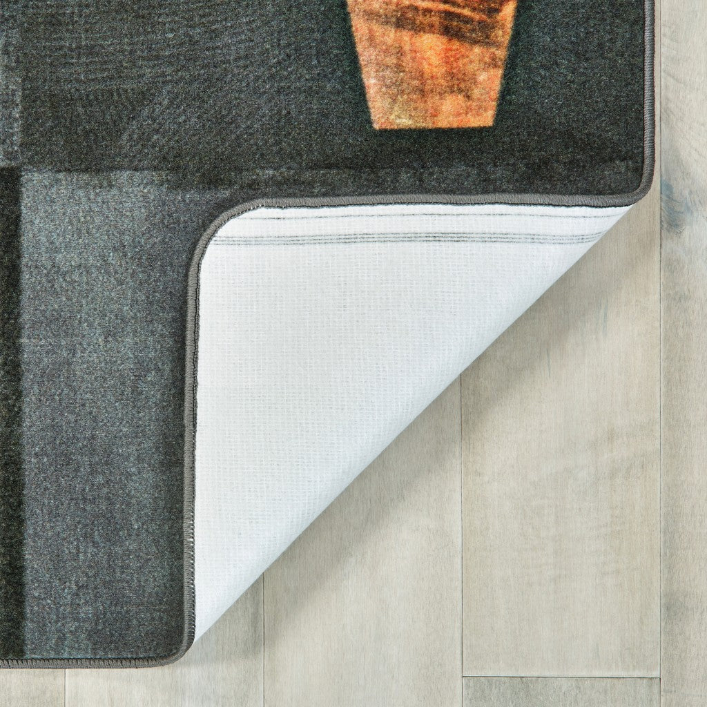 #59213 Rustic Wood Literacy Seating Rug - Gray, 6ft x 9ft Rectangle