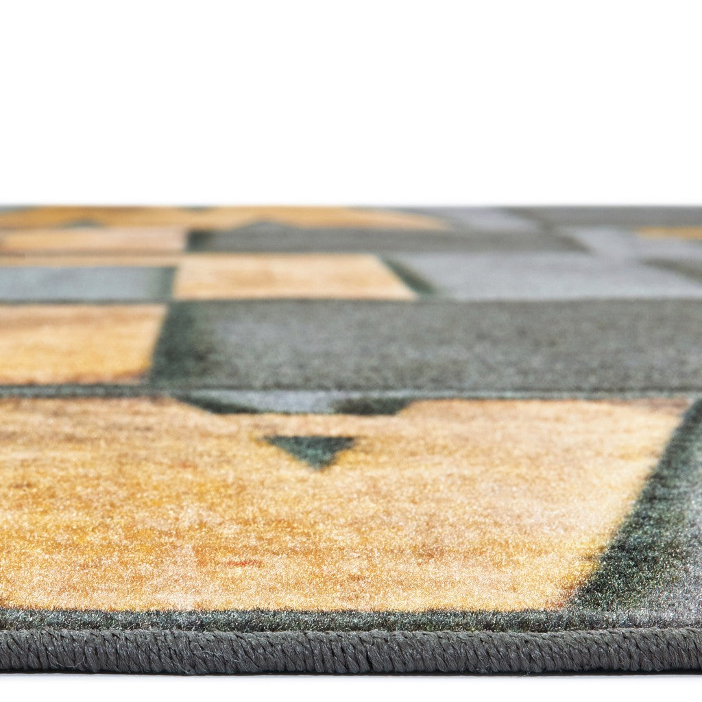 #59213 Rustic Wood Literacy Seating Rug - Gray, 6ft x 9ft Rectangle