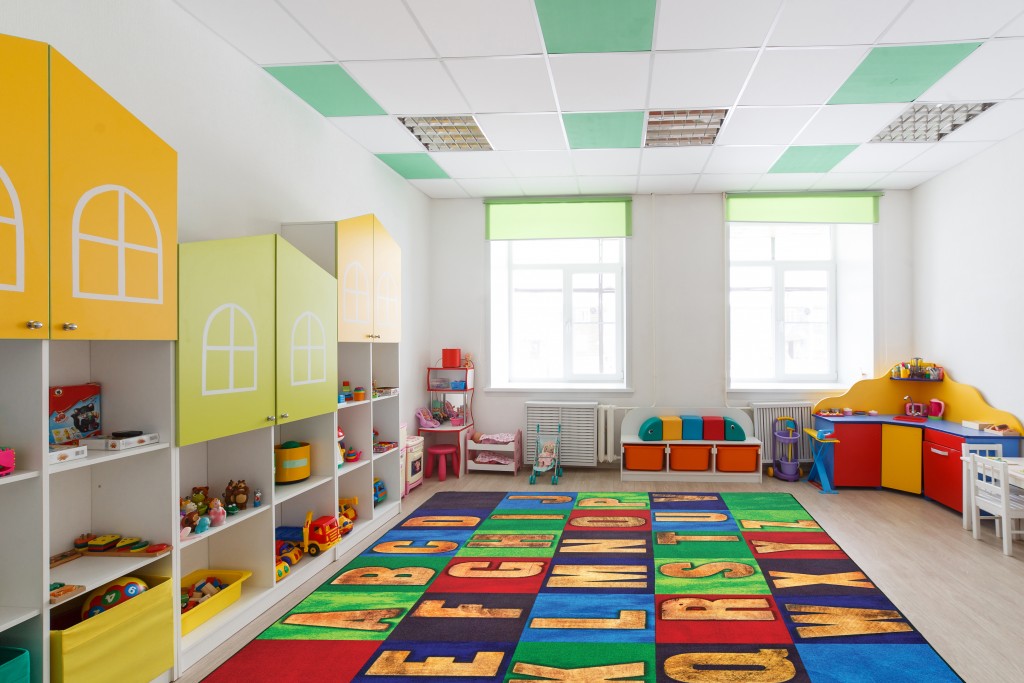 #59215 Rustic Wood Literacy Seating Rug - Primary, 6ft x 9ft Rectangle