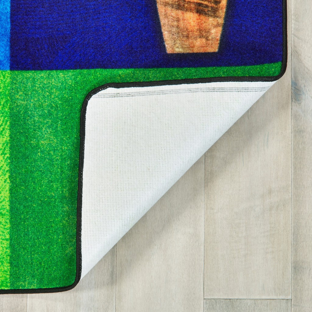 #59216 Rustic Wood Literacy Seating Rug - Primary, 8ft x 12ft Rectangle