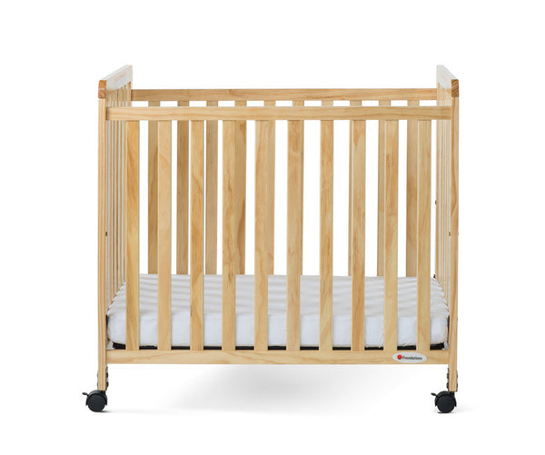 #18520 Compact Fixed-Side, Slatted Natural Crib  39.13 x 26.25 x 38