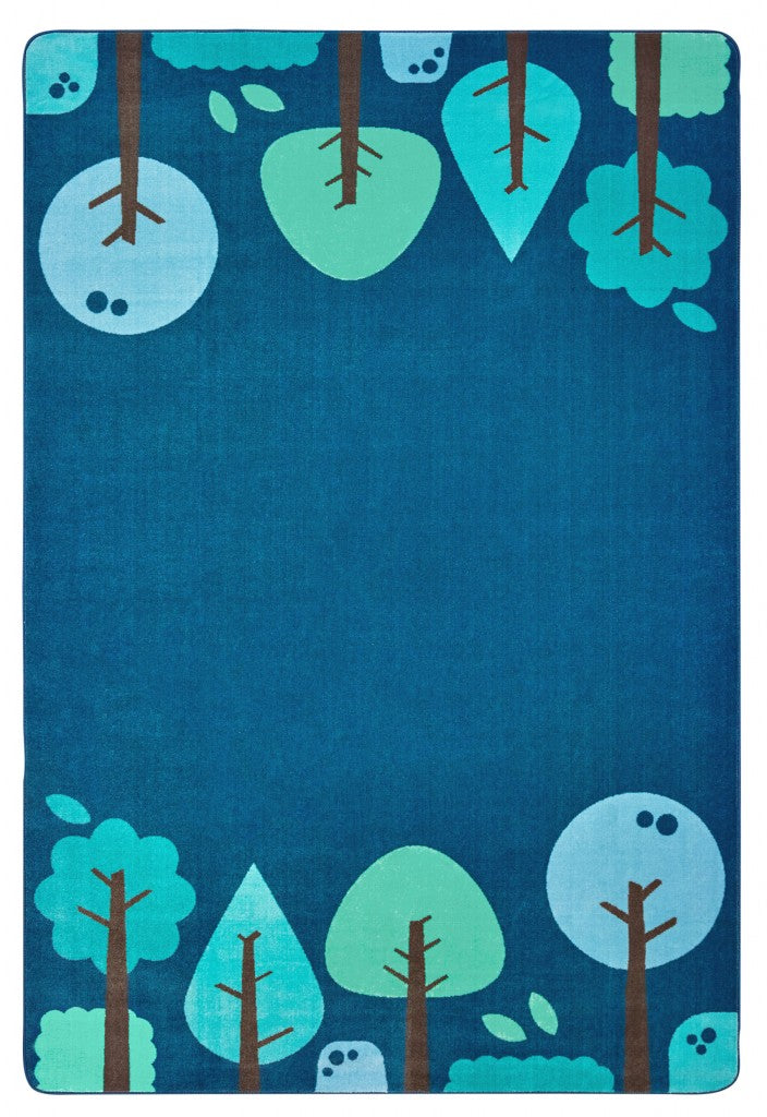 #59136 KIDSoft Tranquil Trees - Blue, 7ft 6in x 12ft Rectangle Rug