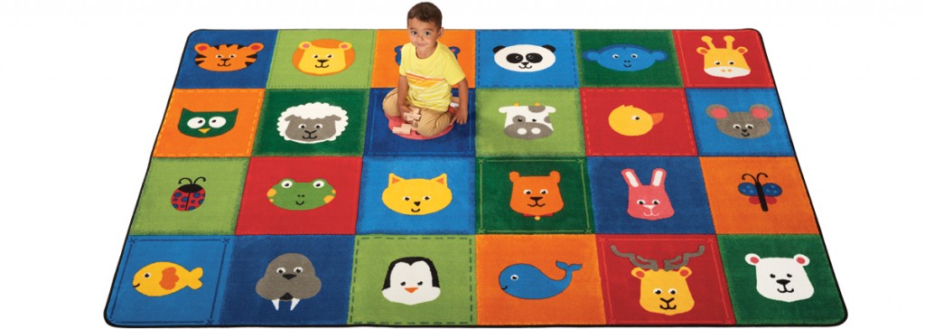 #59080 KIDSoft Animal Patchwork - Primary, 6ft X 9ft Rectangle Rug