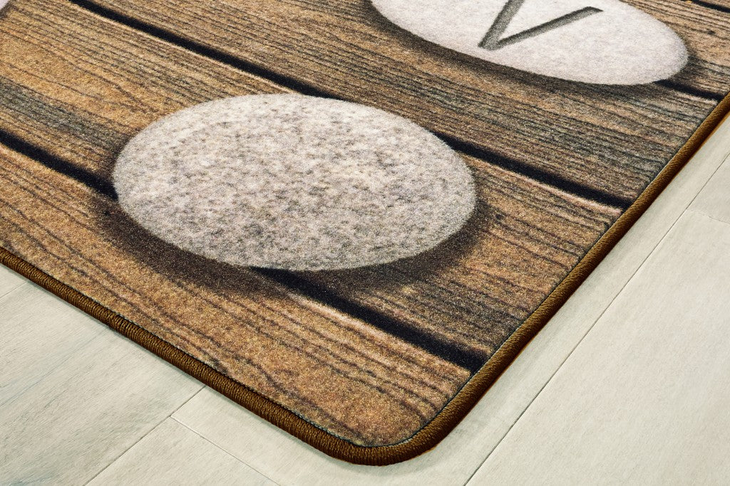 #59150 Alfombra de asiento con piedras del alfabeto, rectangular de 1,83 m x 2,74 m