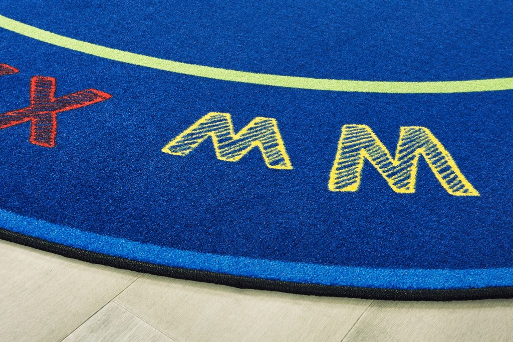 #59051 Chalk & Play Literacy, 6ft 9in x 9ft 5in Oval Rug