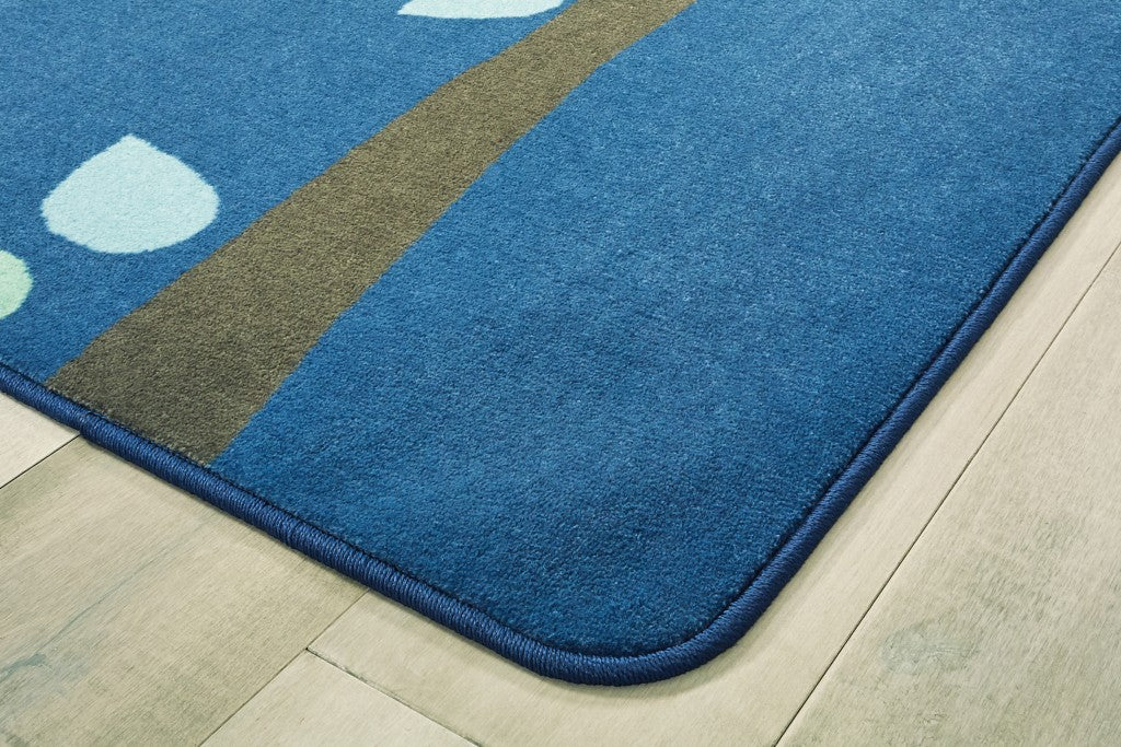 #59089 KIDSoft Branching Out - Blue, 7ft 6in x 12ft Rectangle Rug