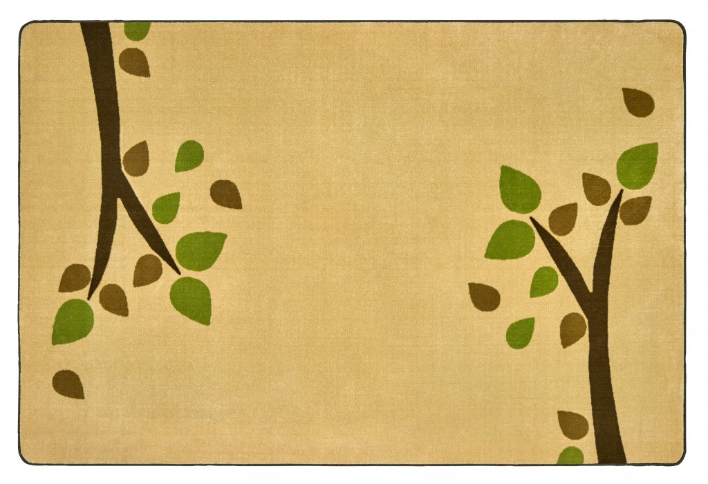 #59093 KIDSoft Branching Out - Tan, 7ft 6in x 12ft Rectangle Rug