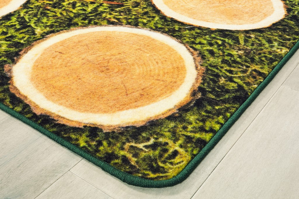 #59227 Tree Rounds Seating Rug, 8ft x 12ft Rectangle