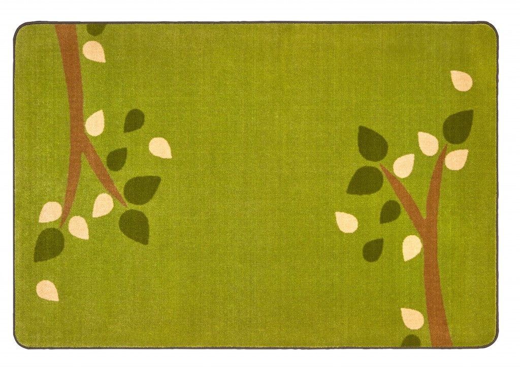 #59091 KIDSoft Branching Out - Green, 7ft 6in x 12ft Rectangle Rug
