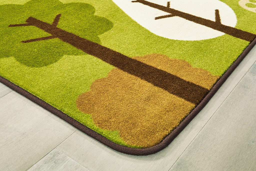 #59142 KIDSoft Tranquil Trees - Green, 7ft 6in x 12ft Rectangle Rug