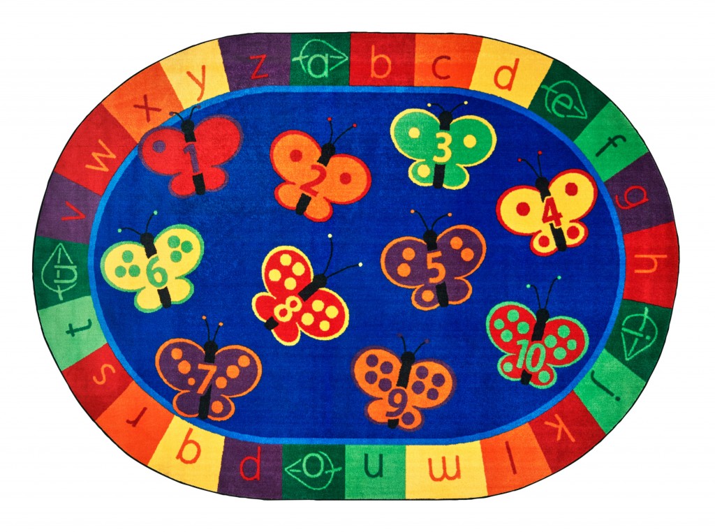#11876 KIDSoft 123 ABC Butterfly Fun Rug, 3'10'' x 5'5'' Oval