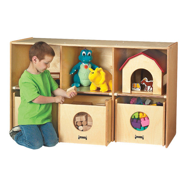 #1212 Jonti-Craft® See-N-Wheel Shelf - 3 - W/3 See-N-Wheel Bins