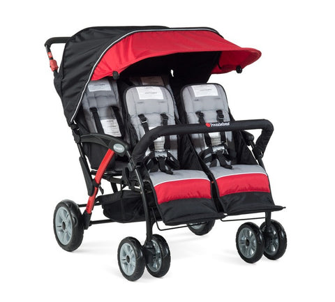 #18618 Gaggle® Quad Sport 4 Passenger Stroller, RED
