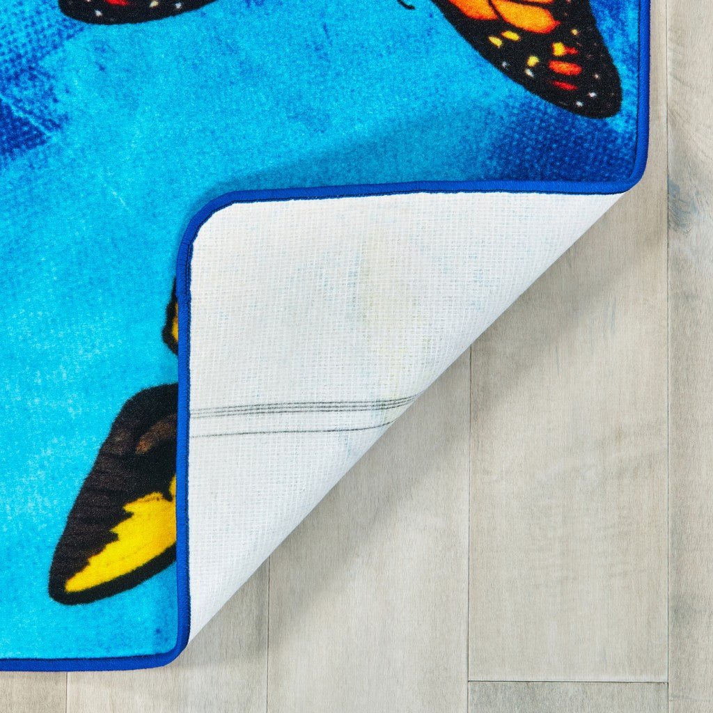 #59156 Beautiful Butterfly Seating Rug, 8ft x 12ft Rectangle