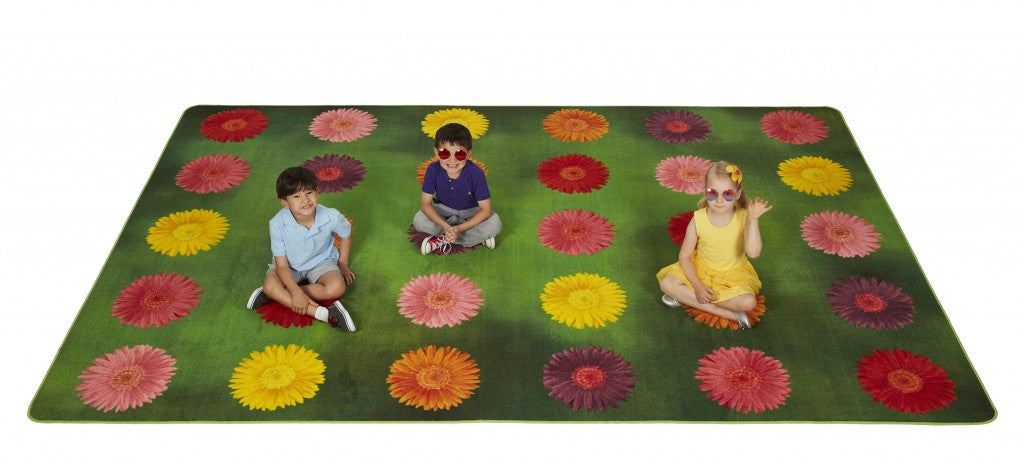#59183 Flower Power Seating Rug, 8ft x 12ft Rectangle
