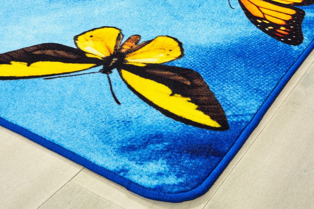 #59155 Beautiful Butterfly Seating Rug, 6ft x 9ft Rectangle