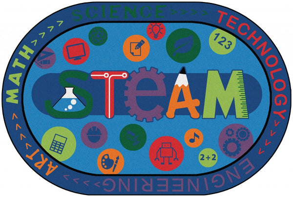 #59262 Carpets for Kids STEAM Rug, 8ft x 12ft Oval