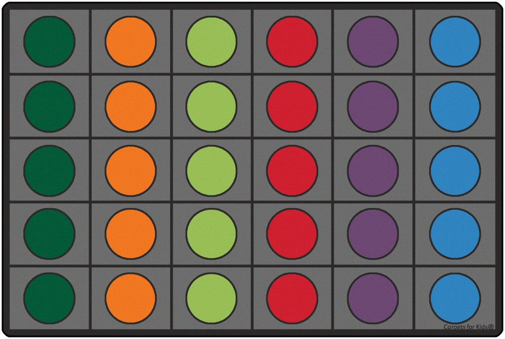 #59065 Seating Circles Circletime Rug - Gray, 6ft x 9ft Rectangle