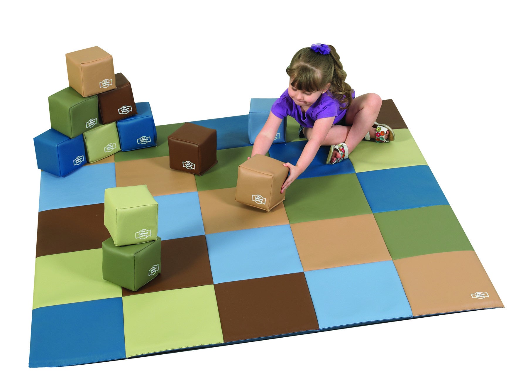 #9685 Juego de tapete y bloques de patchwork de bosque acogedor