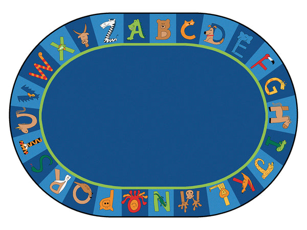 #12252 A to Z Animals, 8'3" x 11'8" Oval Rug