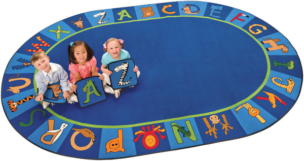 #12252 A to Z Animals, 8'3" x 11'8" Oval Rug