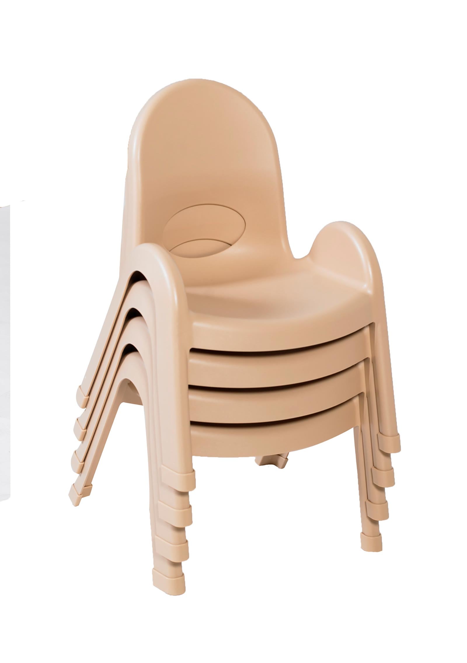 #46139 Value Stack 9" Child Chair - 4 Pack - Natural Tan