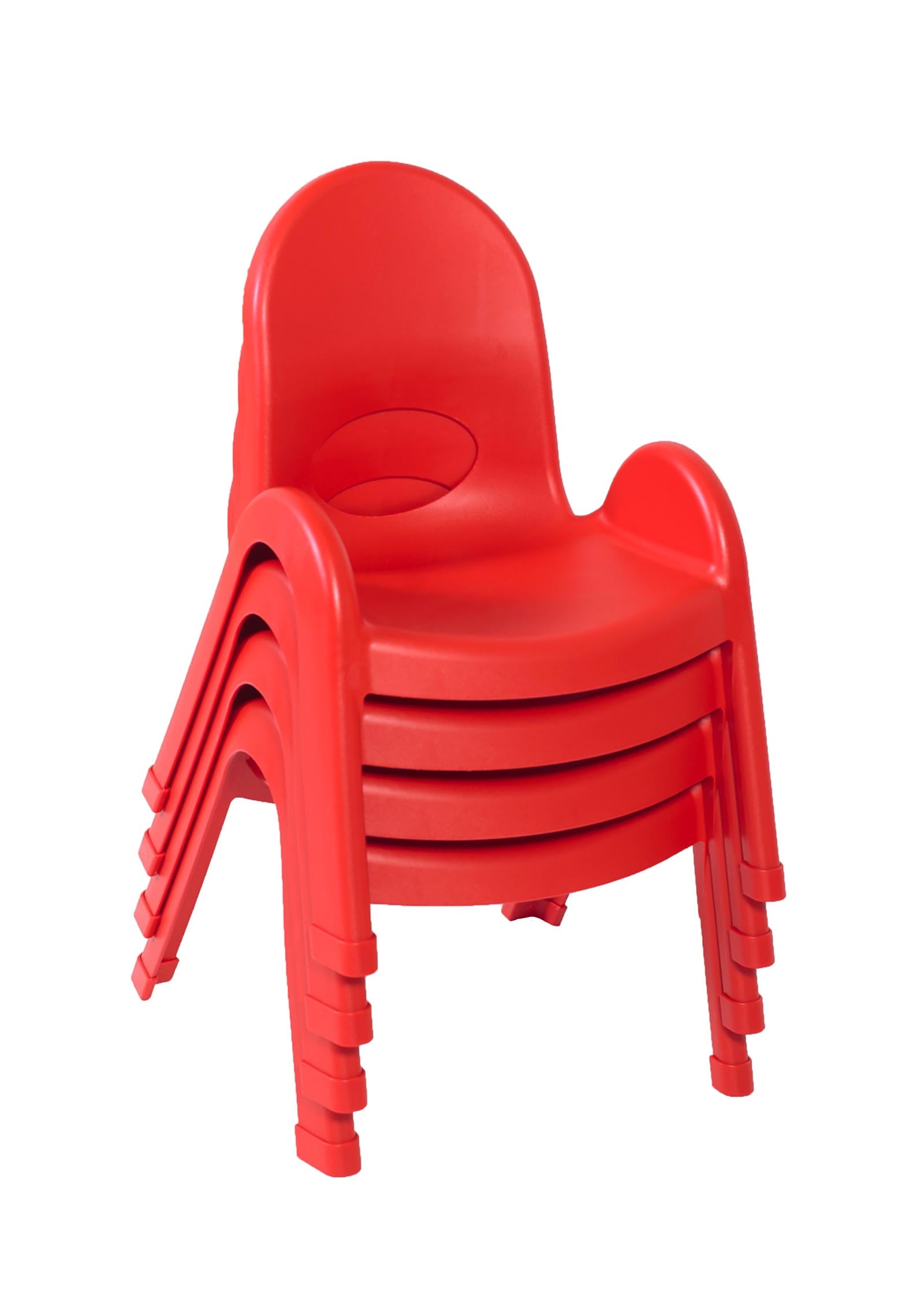 Silla infantil Value Stack de 9" (n.° 46145) - Paquete de 4 - Rojo manzana caramelo