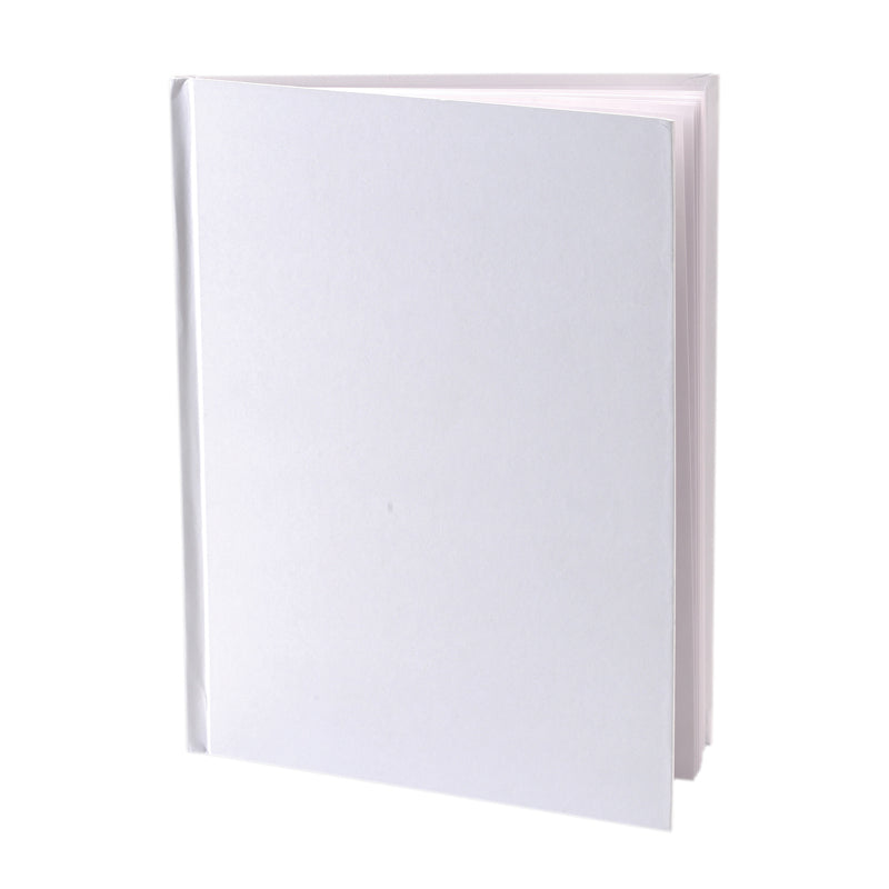 #3417 WHITE HARDCOVER BLANK BOOK  8-1/8X6-3/8