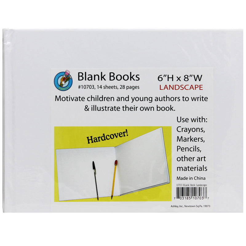 #3419 WHITE HARDCOVER BLANK BOOK  6-1/8 X 8-3/8